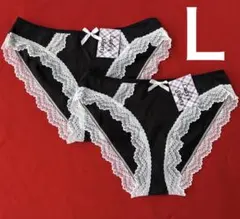 レディースショーツLまとめ売り 　　黒　　フリルショーツ 　パンティーセット