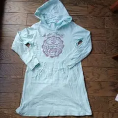 motherways フード付きミントグリーンワンピース　140cm