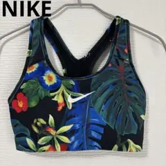 Nike DRI-FIT ブラックフローラル スポーツブラ M