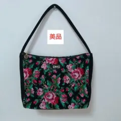 FEILER 　未使用に近い　美品　シュニール織 トートバッグ 　花柄 ブラック
