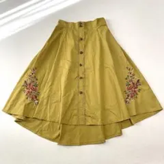 Y2K axes femme アシンメトリー フラワー刺繍 スカート