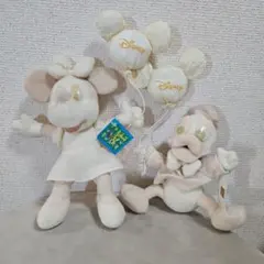 ミッキー・ミニー ぬいぐるみセット ホワイト 1999年 SEGA レア 美品