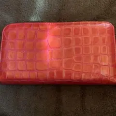 クロコ型押し エナメル 長財布 オレンジのサムネイル