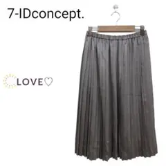 7-IDconcept. ロングスカート フレア シンプル プリーツ k1