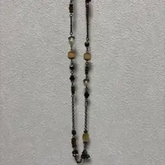 【ONWARD】ビーズと金属のロングネックレス