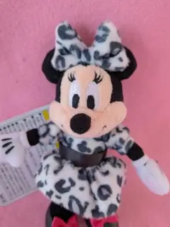 東京ディズニーリゾート ミニー　ヒョウ柄　ぬいぐるみチャーム　ホワイト