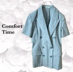 ★Comfort Time』ジャケット【M】グレー 半袖 春夏 涼しげ ビジネス