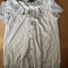 ミッシュマッシュ ドット柄 フリルブラウス