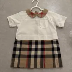 チェック柄襟付きワンピース バーバリー