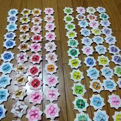 ミニサイズ折紙コマ　ハート＆ストライプ
