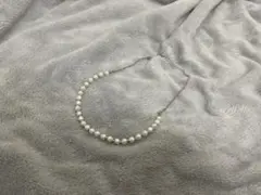 ホワイトパール シルバーチェーン ネックレス 約40cm