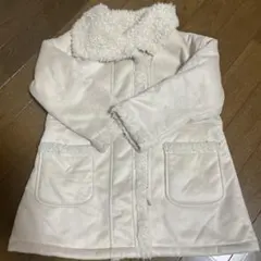 フリース襟付きクリーム色コート