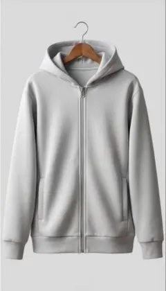 【新品未使用】GU フルジップパーカー Sサイズ ライトグレー シンプル 羽織り