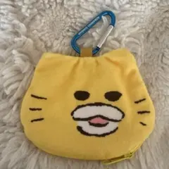 ノラネコぐんだん キャラクター顔ポーチ イエロー ガチャガチャのサムネイル