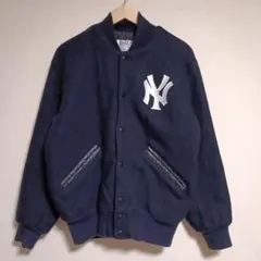 80s 90s ヤンキース Yankees ボタンスタジャン ネイビー MLB公式 JHデザイン NY Yankees ニューヨーク ヤンキース スタジャン