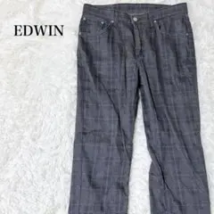 EDWIN COOLFLEX チェック柄 ビジネス パンツ L