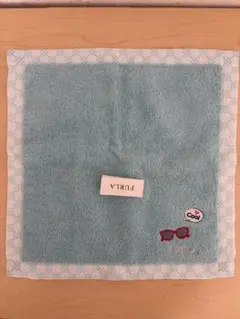 FURLA サングラス刺繍 ハンカチ 水色