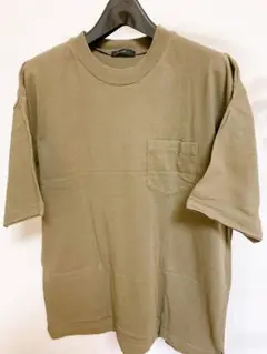 COMME CA ISM カーキ Tシャツ Lサイズ ポケット付き