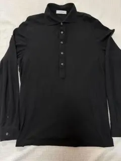ほぼ新品 グランサッソ 長袖ニットポロシャツ サイズ５４だが小さめ　黒のサムネイル