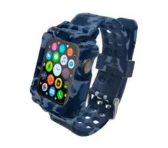 ★ ブルー 迷彩 アップルウォッチバンド Applewatch
