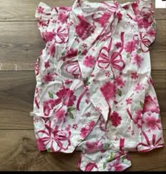 ベビー　甚平　ロンパース　70 女の子　花柄　お祭り　祭り　夏　浴衣　ピンク