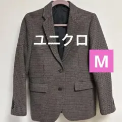 UNIQLO チェック柄 レディーステーラードジャケット　M