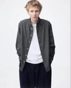 GU コットンチェックシャツ ユニセックス