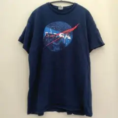 デルタ 半袖 Tシャツ クルーネック ロゴ L 紺 綿 お出かけ トップスのサムネイル