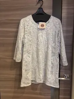 新品 レースすてき LL-3L大きい インナー付き チュニック カットソー