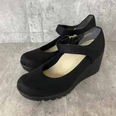 ファーストコンタクト パンプス 23cm 黒 ストラップ 厚底 日本製のサムネイル