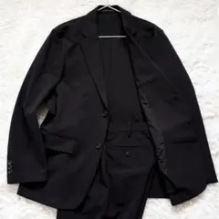 【美品】ユニクロ 感動ジャケット パンツ セットアップ ブラック M 洗えるのサムネイル