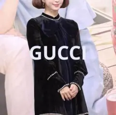 新品Gucci クリスタル ベルベットドレス ビスコースシルク - 36のサムネイル