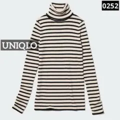 0252 UNIQLO メリノリブタートルネックセーター オフホワイト