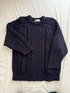 SELECT MOCA ダークネイビー ケーブルニットセーター