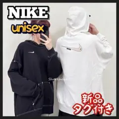 新品 NIKE オーバーサイズ パーカー ドロップショルダー プルオーバー 白