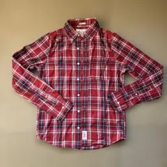 Abercrombie & Fitch 赤系チェック 長袖シャツ