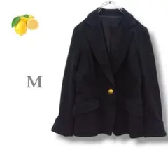 ★6『テーラードジャケット』フォーマル【M】シングル 金ボタン レディース 黒