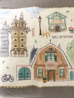 ジブリパーク　刺繍　ハンカチ　耳をすませば　青春の丘　ジブリの大倉庫