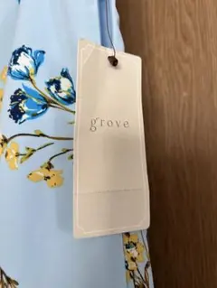 grove 水色 花柄 フレアスカート