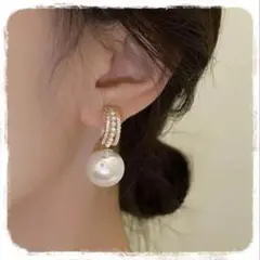 ラインストーンパールピアス s925ポスト パーティ 結婚式 入学式 プレゼント