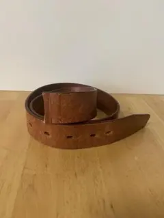 バックルなし　イタリア製GENUINE LEATHERベルト ブラウン