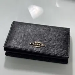 新品未使用品‼️COACH ブラックレザー 名刺入れ COACH コーチCOACHメンズ 名刺入れ 高級 カードケース