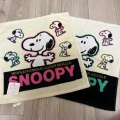 SNOOPY スヌーピー ミニタオル タオルハンカチ 未使用 2枚セットレトロ