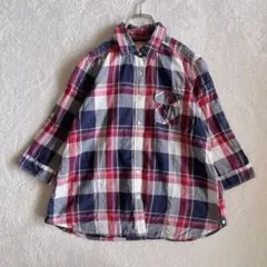 BACK NUMBER チェック柄 七分袖シャツ M 羽織