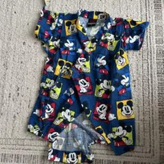 ミッキー　80 甚平　ロンパース