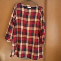 SÖRSA チェック柄 長袖ワンピース、裏起毛、3Lサイズ。