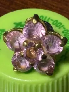 ピンククリスタル桜ブローチ縦・横18m m
