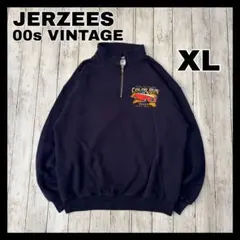 JERZEES 00s スウェット ハーフジップ ネイビー ゆるだぼ XL