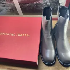 ORiental TRaffic スクエアトゥチェルシーブーツGRAY美品 箱付