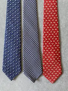 Salvatore Ferragamo フェラガモ ネクタイ 3本セット シルク